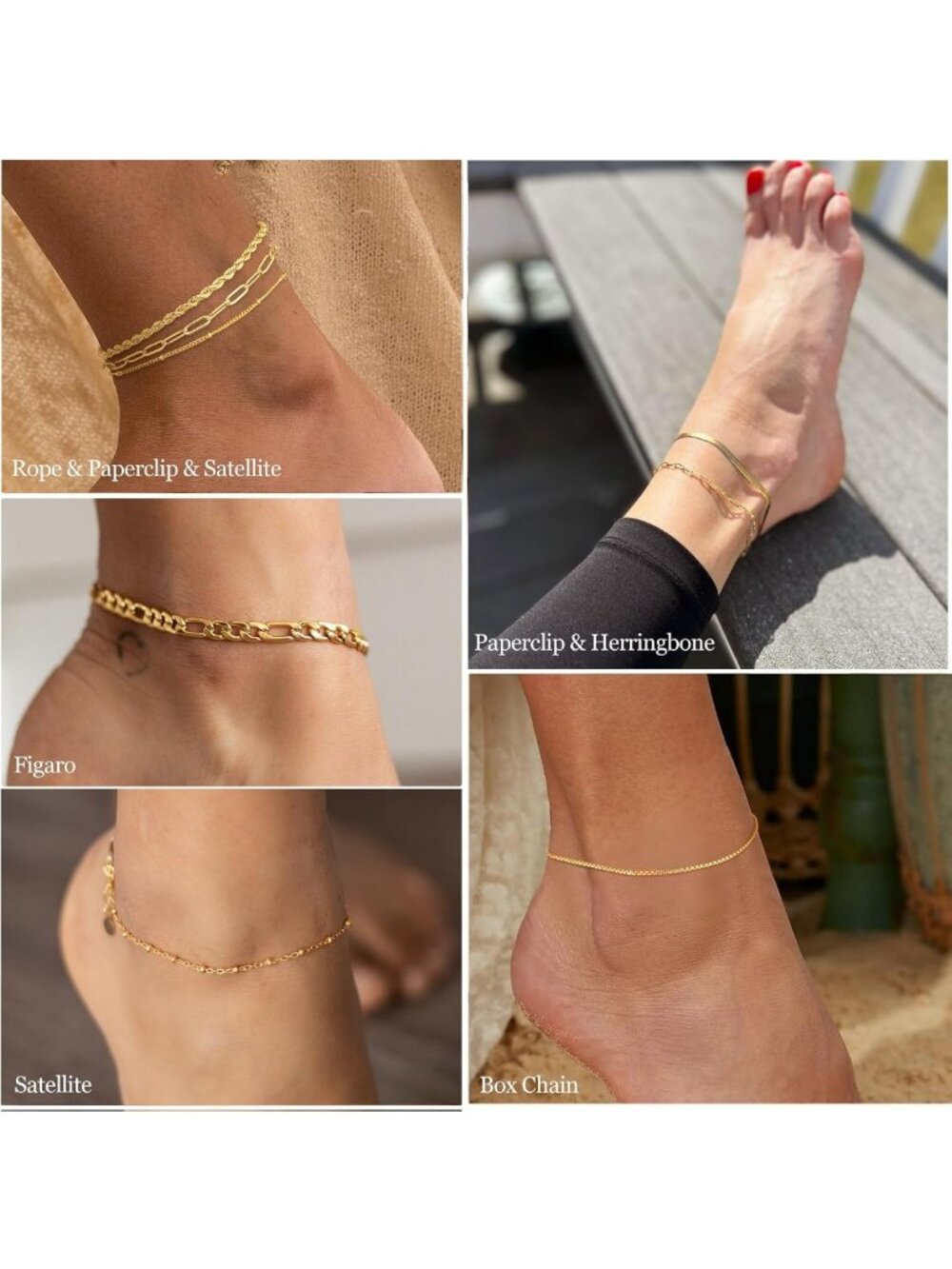 Stylish Waterproof Dainty Ankle Bracelets for Women - Perfect Summer Accessory - Picture 4 of 9